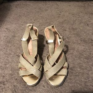 Merona gold sparkly wedges